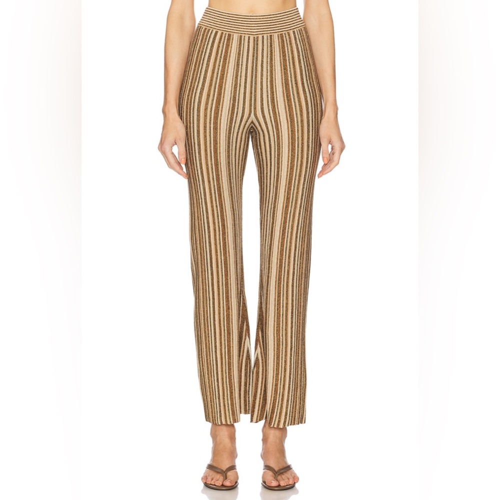 Massaro Pant in Gold and Bronze, Veronica Beard, Small